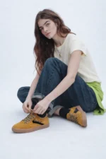 Velur patike mustard