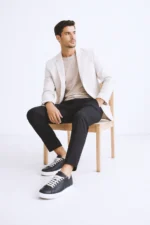 Navy Platform Sneaker